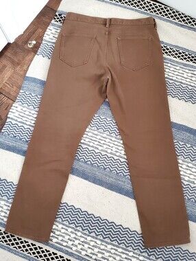 Banana Republic Traveler Slim Fit Twill Cotton Pants In Bronze Brown